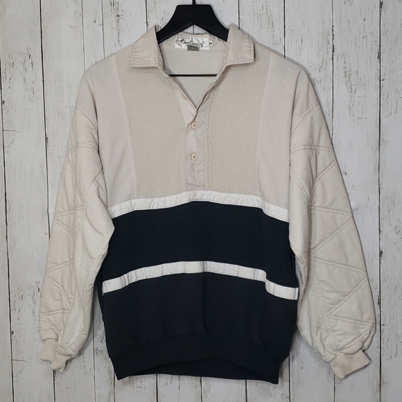 Vintage Tops - Vintage Oleg Cassini textured pullover w/ pockets